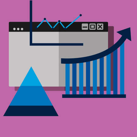 Statistics design, Infographic data information business analytics and visual presentation theme Vector illustrationのイラスト素材