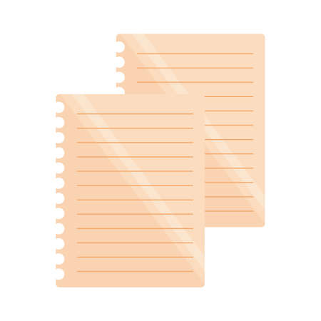 lines sheet of paper school on white background vector illustrationのイラスト素材