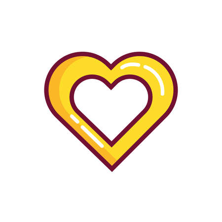 happy valentines day hearts line and fill style vector illustration designのイラスト素材