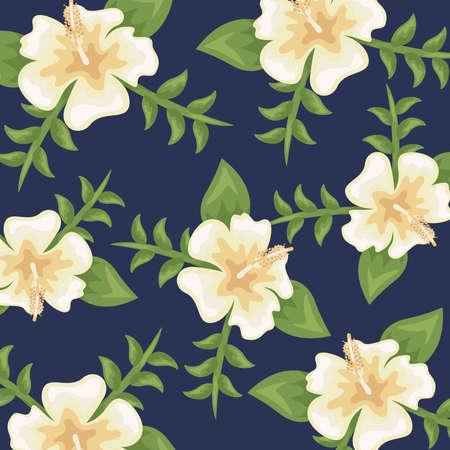 Flowers color cream pattern detailed style vector illustration designのイラスト素材