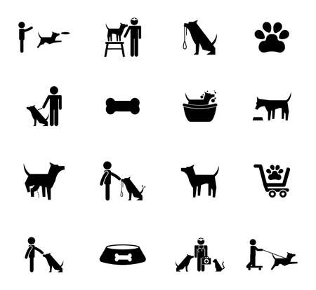 Dog icon set design, Mascot pet animal nature cute puppy and canine theme Vector illustrationのイラスト素材