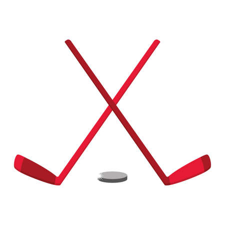 hockey stick and puck sport vector illustrationのイラスト素材