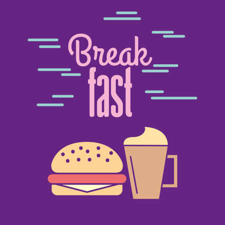 Breakfast design, Food restaurant menu dinner lunch cooking meal and tasty theme Vector illustrationのイラスト素材