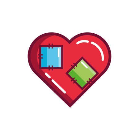 happy valentines day heart with path line and fill style vector illustration designのイラスト素材