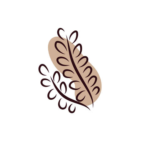 branch with leafs hand draw style vector illustration designのイラスト素材