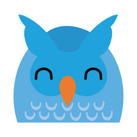 cute little owl bird flat style vector illustration designのイラスト素材