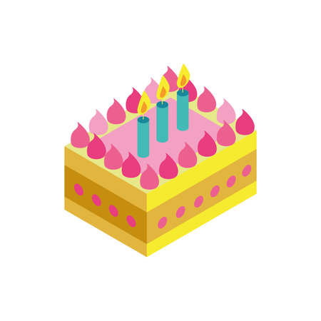 sweet cakebirthday with candles icon vector illustration designのイラスト素材
