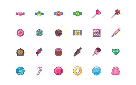 bundle of sweet set icons vector illustration designのイラスト素材
