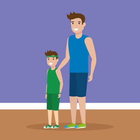 happy son with father smiling love vector illustrationのイラスト素材