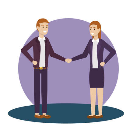 Businessman and businesswoman design, Man woman business management corporate job occupation and worker theme Vector illustrationのイラスト素材