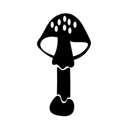 fungus plant silhouette style icon vector illustration designのイラスト素材