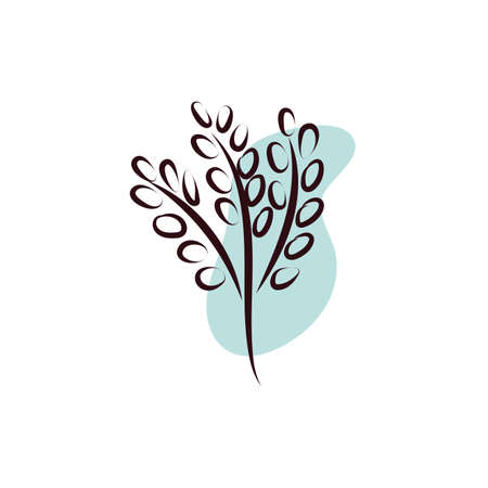 branch with leaves hand draw style vector illustration designのイラスト素材