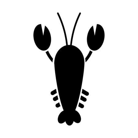 lobster seafood silhouette style icon vector illustration designのイラスト素材