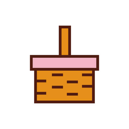 basket straw flat style icon vector illustration designのイラスト素材