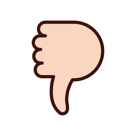 dont like hand signal line and fill style vector illustration designのイラスト素材