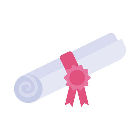graduation certificate flat style icon vector illustration designのイラスト素材
