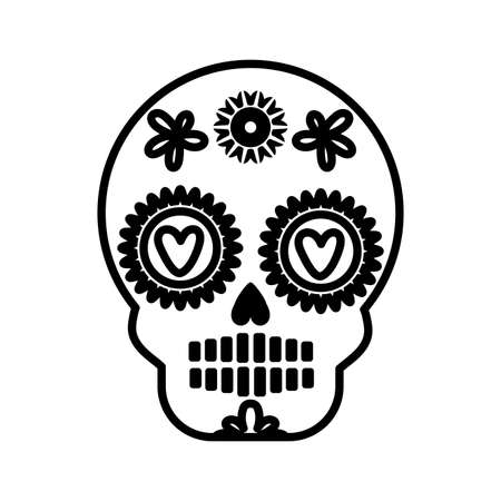 skull head mask painted icon vector illustration designのイラスト素材