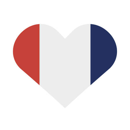 france flag heart design, Happy bastille day and french theme Vector illustrationのイラスト素材