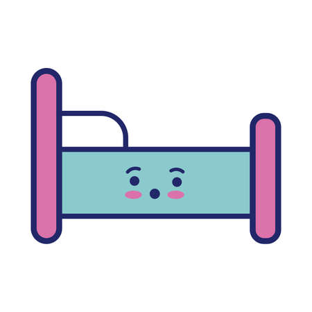 bed furniture line and fill style vector illustration designのイラスト素材