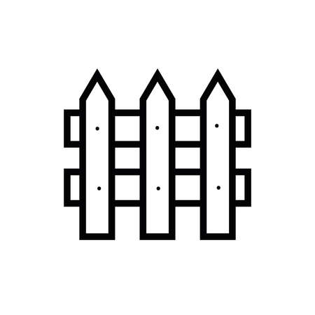 fence wooden farm line style vector illustration designのイラスト素材