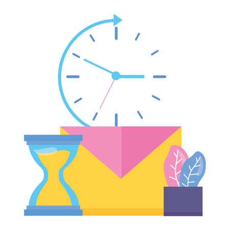 envelope mail with hourglass and arrow vector illustration designのイラスト素材