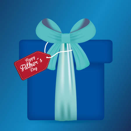 happy fathers day card with giftbox vector illustration designのイラスト素材