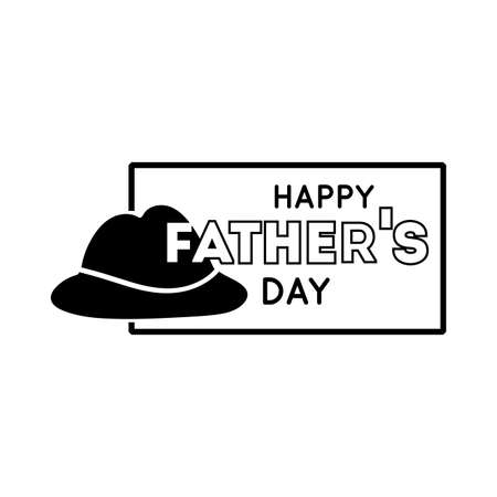 happy fathers day seal with hat line style vector illustrationのイラスト素材