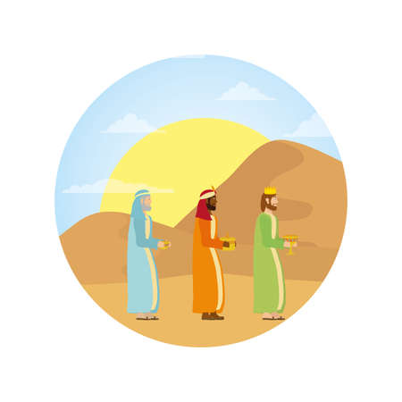 wize men kings manger characters vector illustration designのイラスト素材