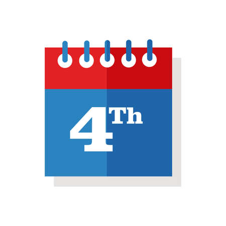 calendar with fourth flat detailed style vector illustration designのイラスト素材