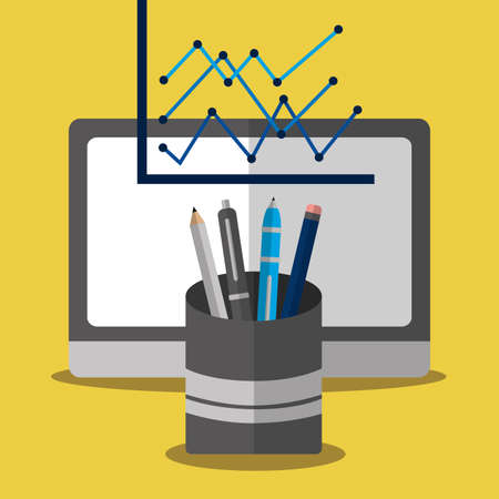 Statistics design, Infographic data information business analytics and visual presentation theme Vector illustrationのイラスト素材