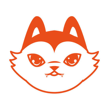 halloween cat mascot head seasonal icon vector illustration designのイラスト素材
