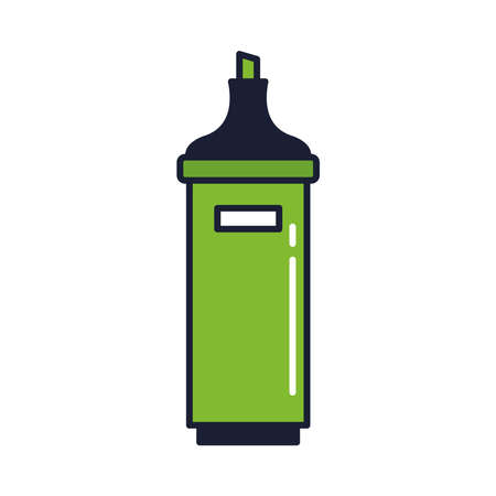 highlighter pen, line and fill style icon vector illustration designのイラスト素材