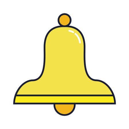 bell or alarm symbol, line and fill style icon vector illustration designのイラスト素材