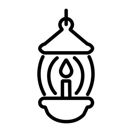 lamp with candle line style icon vector illustration designのイラスト素材