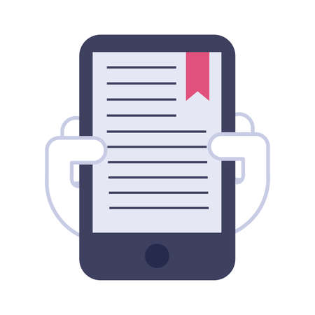 smartphone with text book flat style icon vector illustration designのイラスト素材