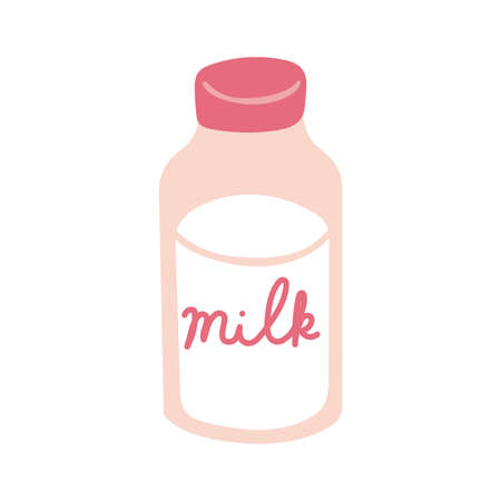 milk in jar free form style icon vector illustration designのイラスト素材