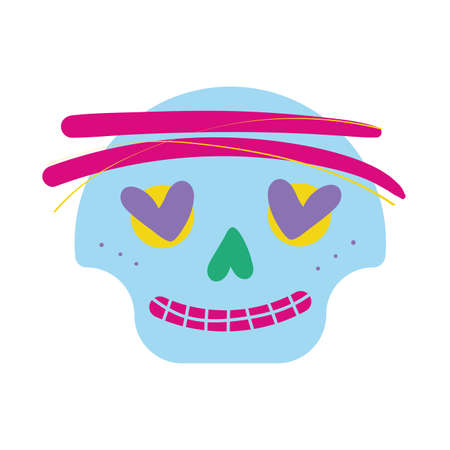 skull head mask painted icon vector illustration designのイラスト素材
