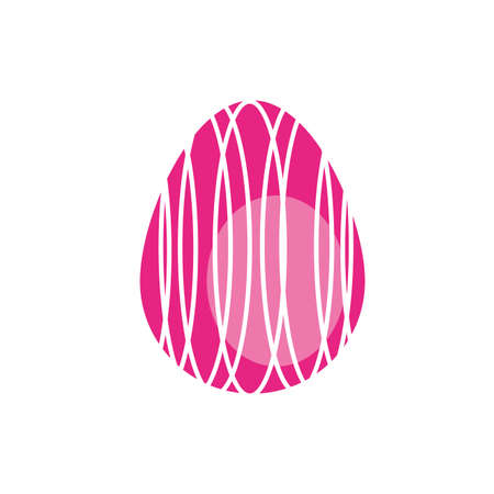 easter egg painted with strokes flat style vector illustration designのイラスト素材