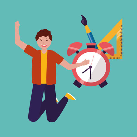 Back to school design, Education learning knowledge study class and lesson theme Vector illustrationのイラスト素材