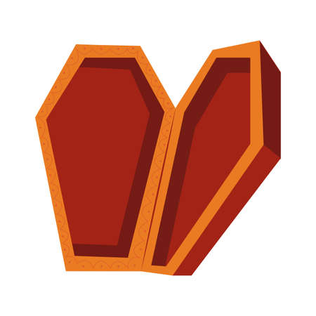 halloween wooden coffin with cross vector illustration designのイラスト素材