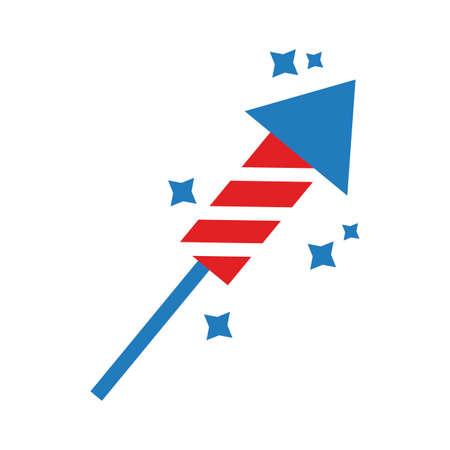 rocket fireworks flat style icon vector illustration designのイラスト素材