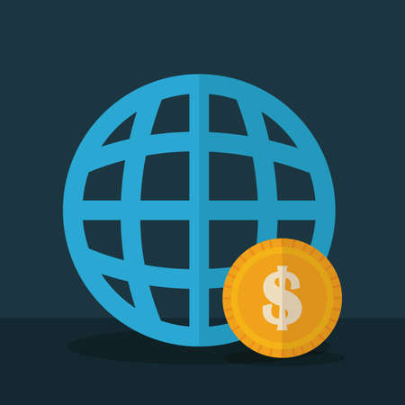 world money coin finance icons vector illustrationのイラスト素材