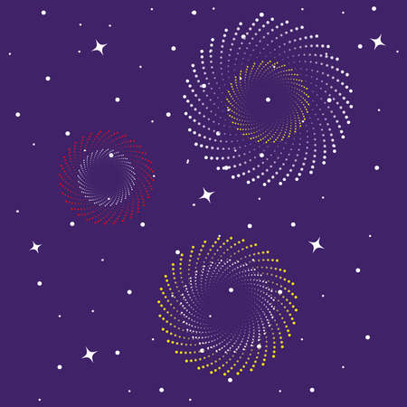 Fireworks burst explosions in the purple sky vector illustration designのイラスト素材