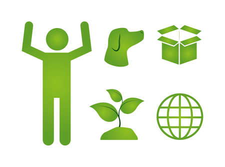 man plant world eco friendly vector illustrationのイラスト素材