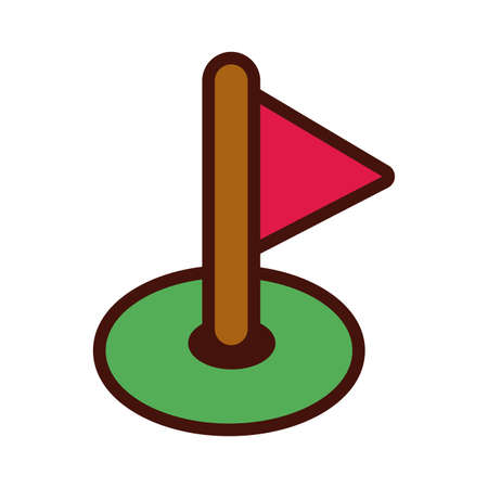 sport golf flag line and fill icon vector illustration designのイラスト素材