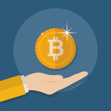 Bitcoin design, Money currency exchange financial bank web and internet theme Vector illustration