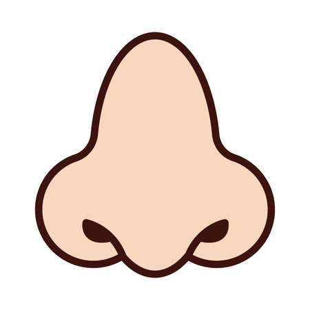 smell human sense line and fill style icon vector illustration designのイラスト素材