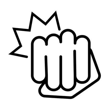fist hand signal line style icon vector illustration designのイラスト素材