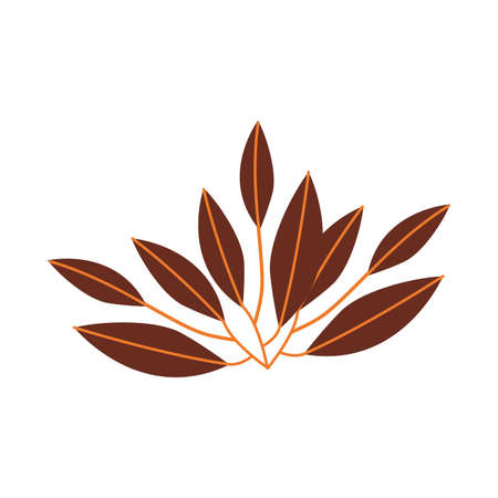 autumn branch with leaves plants seasonal vector illustration designのイラスト素材