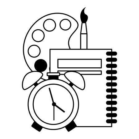 back to school pallete paint and set supplies vector illustration designのイラスト素材